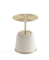 Manhattan Comfort Anderson 2-Piece Leatherette Upholstered End Table Set