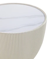 Manhattan Comfort Anderson 2-Piece 18.43" Wide Leatherette Upholstered End Table Set
