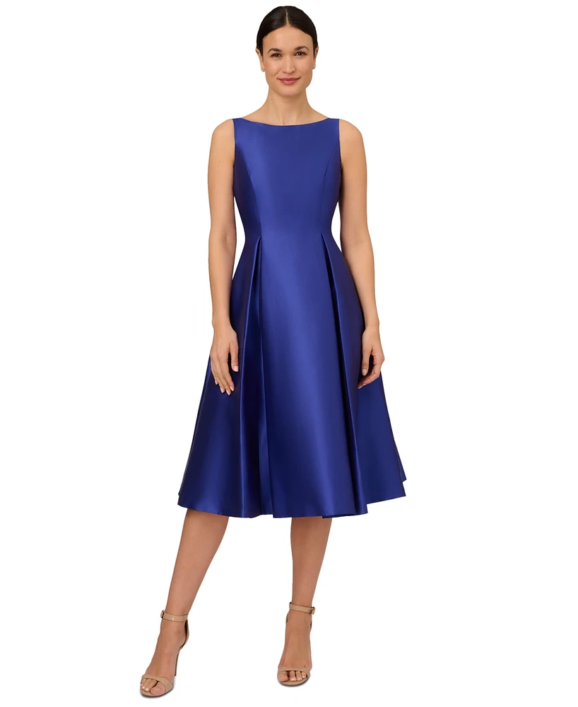 Adrianna Papell Boat-Neck A-Line Dress