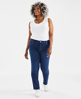 Style & Co Plus Mid-Rise Slim-Leg Stretch Jeans