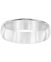 Men's Polished Wedding Band 18k Gold-Plated Sterling Silver (Also Silver)