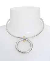 Robert Lee Morris Soho Two-Tone Open Circle Pendant Wire Necklace