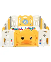 16-Panel Foldable Baby Playpen with Sound