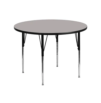 Emma+Oliver 48" Round Hp Laminate Adjustable Activity Table