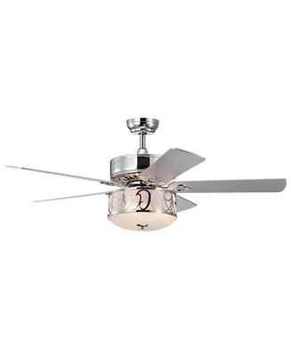 Slickblue 52 Inch Ceiling Fan with Light Reversible Blade and Adjustable Speed-Black