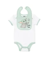 Star Wars Mandalorian Baby Yoda Boys Layette Set Bodysuit Pant Bib Hat