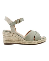 Easy Spirit Women's Shandra Ankle Strap Round Toe Wedge Sandals