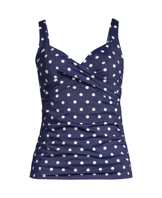 Lands' End Plus Dd-Cup V-Neck Wrap Underwire Tankini Swimsuit Top