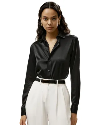 Tailored Button Down Silk Shirt for Women