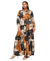 L I V D Plus Alayna Tiered Maxi Dress