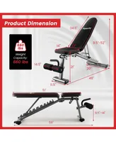 Adjustable Weight Bench 660 lbs Heavy Duty Commercial Grade Fitness Workout