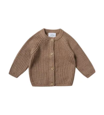 Stellou & Friends 100% Cotton Chunky Ribbed Knitted Cardigan Sweater for Toddler, Child Unisex