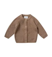 Stellou & Friends 100% Cotton Chunky Ribbed Knitted Cardigan Sweater for Toddler, Child Unisex