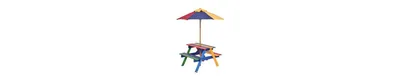 4 Seat Kids Picnic Folding Garden Umbrella Table