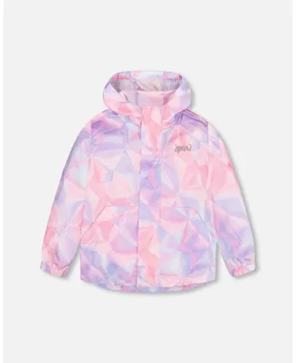 Girl Packable Windbreaker Printed Foil Pastel - Child