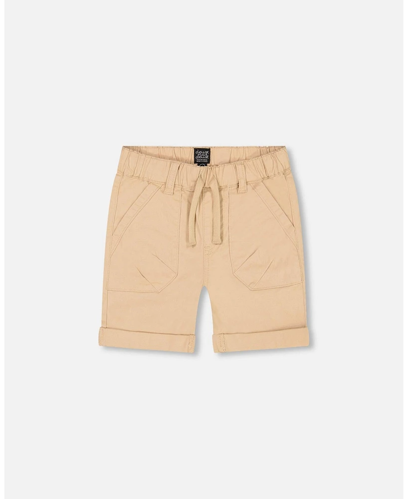 Boy Stretch Twill Short Beige - Child