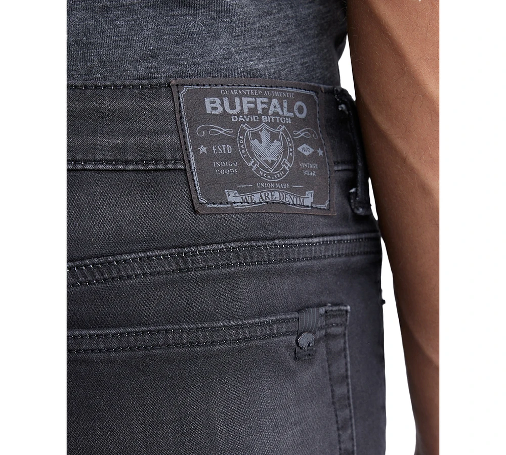 Buffalo David Bitton Men's Dean Relaxed-Straight Fit Stretch Knit 10.5" Denim Shorts