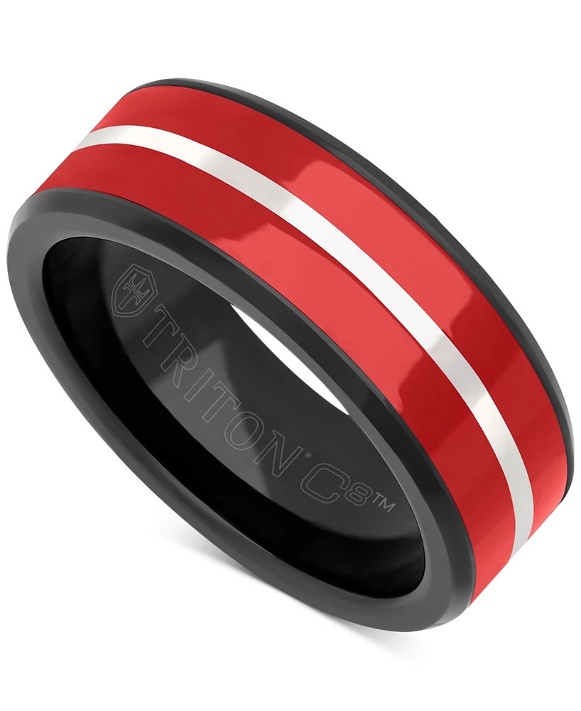 Triton Men's Ceramic Wedding Band Two-Tone Tungsten Carbide