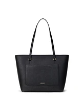 Lauren Ralph Crosshatch Leather Medium Karly Shopper Tote