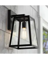 Arrington Modern Industrial Outdoor Wall Light Fixture Black 13" Clear Glass Antique Edison style bulb Exterior House Porch Patio Outside Deck Garage