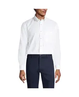 Lands' End Men's Tailored Fit No Iron Solid Supima Cotton Oxford Dress Shirt