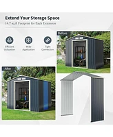 Outdoor Storage Shed Extension Kit for 7 Feet Shed Width