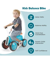 4 Wheels Baby Balance Bike without Pedal-Blue