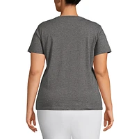 Lands' End Plus Relaxed Supima Cotton V-Neck T-Shirt