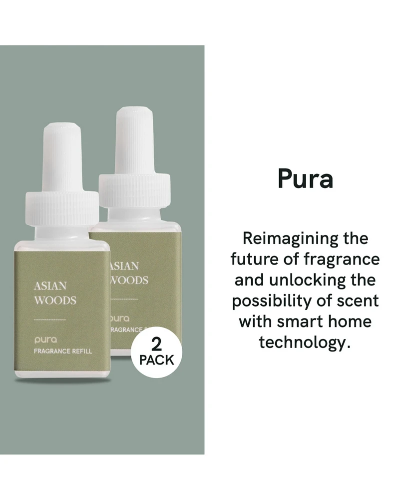 Pura Asian Woods - Smart Home Air Diffuser Fragrance - Smart Home Scent Refill - Up to 120-Hours of Premium Fragrance per Refill