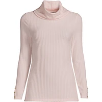 Lands' End Women's Plus Long Sleeve Wide Rib Cowl Neck Tee