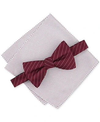 Alfani Men's Ozark Stripe Bow Tie & Dot Pocket Square Set, Created for Macy's