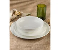 Euro Ceramica Lafayette St. 12 Pc Fine Bone China Dinnerware Set, Service for 4