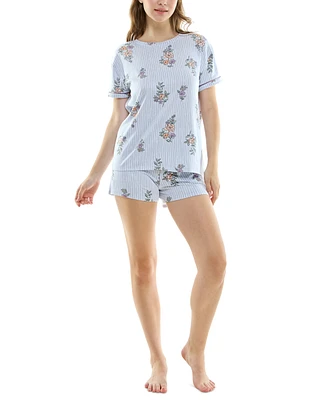 Roudelain Women's 2-Pc. Printed Short Pajamas Set