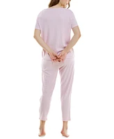 Roudelain Women's 2-Pc. Cropped Pointelle Pajamas Set