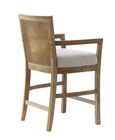 Madison Park Diedra 23" Solid Wood Cane Back Counter Stool
