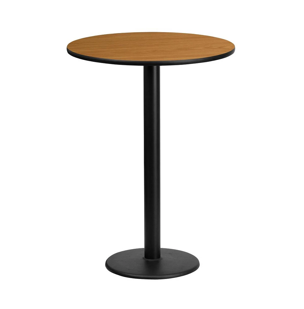 24" Round Laminate Table Top With 18" Bar Height Base