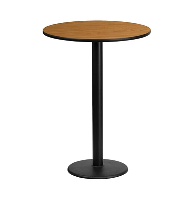 24" Round Laminate Table Top With 18" Bar Height Base