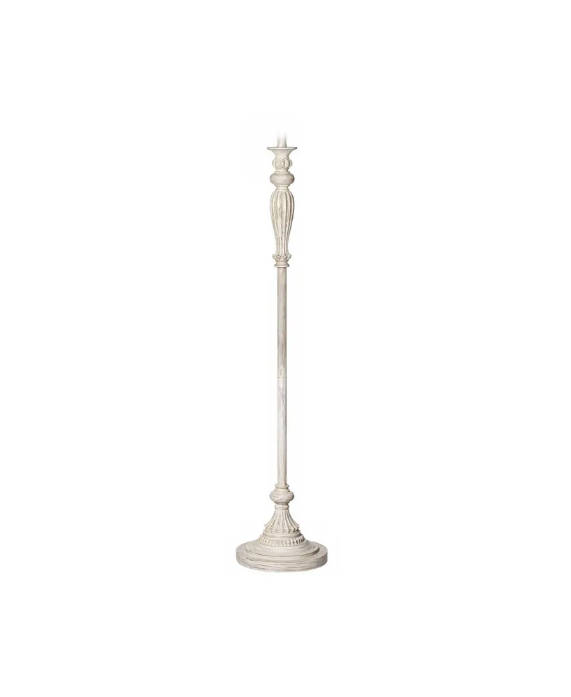 Traditional Vintage like Shabby Chic Floor Lamp Standing Base 60" Tall Antique White Washed Decor for Living Room Reading House Bedroom Family Home Of