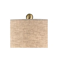 Emma Mid Century Modern Style Accent Table Lamp 21" High Brown Textured Wood Ceramic Oatmeal Fabric Drum Shade Decor for Living Room Bedroom House Bed