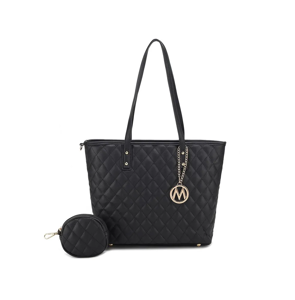 Mkf Collection Tansy Quilted Women s Tote Bag with Pouch by Mia K