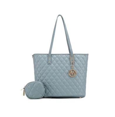Mkf Collection Tansy Quilted Women's Tote Bag with Pouch by Mia K
