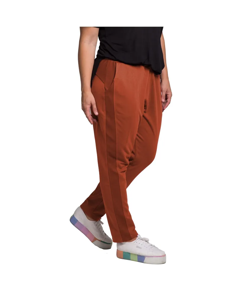 Women's Plus French Terry Reverse Side Panel Trouser Jogger