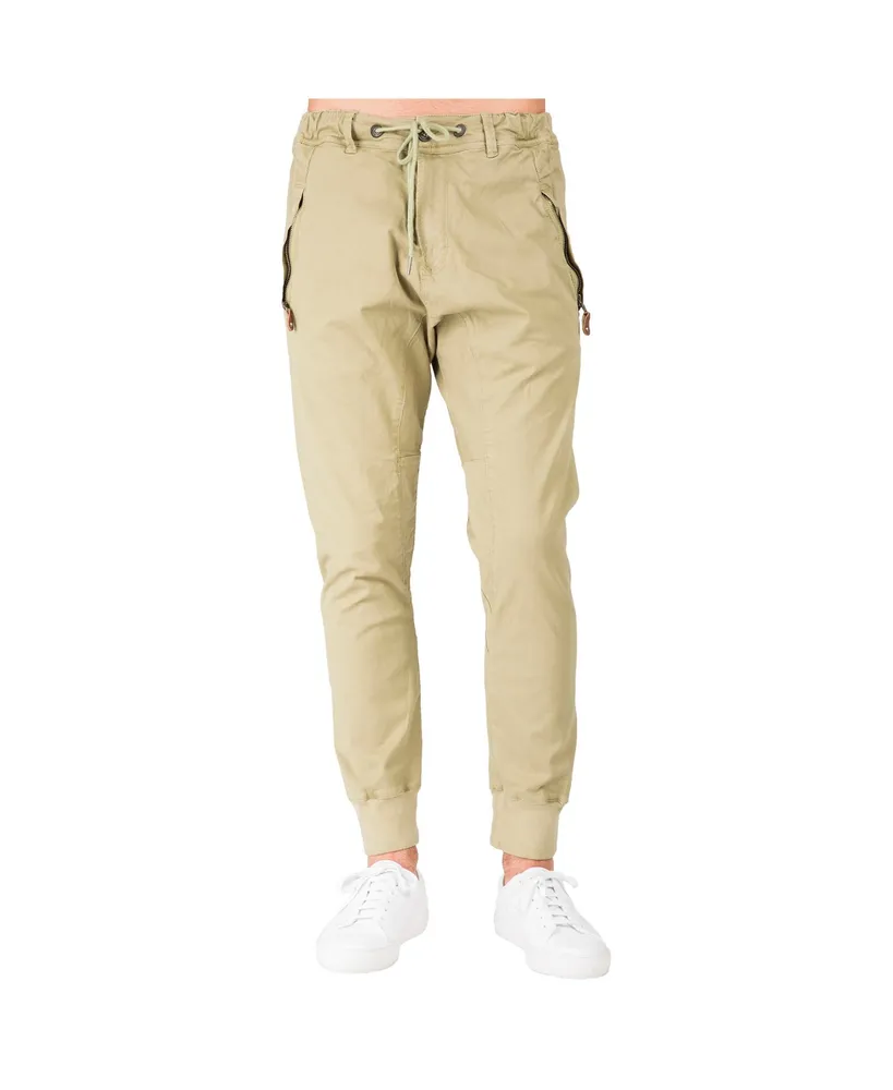 Stretch twill jogger trousers with large pockets