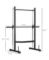 Soozier Adjustable Squat Rack with Pull Up Bar and Barbell Bar Bench Press