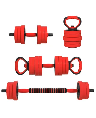 Soozier 55LBS Dumbbells Set Used as Barbell, Kettle bell, Push up Stand