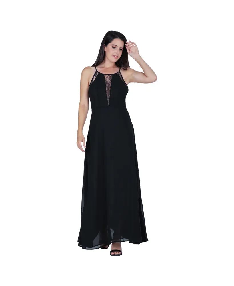 Women's Lace Detailed Sleeveless Maxi Dress