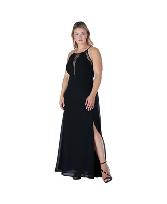 Women's Plus Lace Detailed Sleeveless Maxi Dress