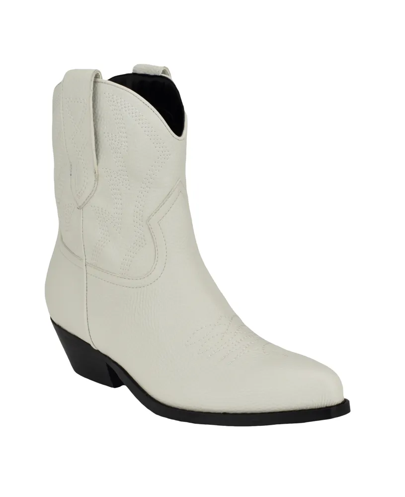Guess Women's Ginette Low Ankle Western Cowboy Booties