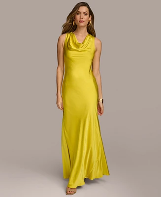 Donna Karan Women's Sleeveless Cowlneck Gown