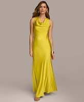 Donna Karan Women's Sleeveless Cowlneck Gown